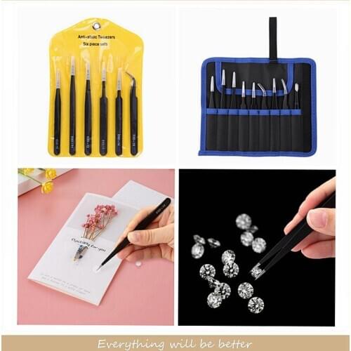 Anti Static Fine-Tip Tweezwes Picking Up Gems and Other Small Items and Even Threading Needles for Hand-Sewn Projects Tool