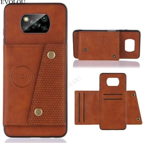 Multifunction Card Slot Flip Wallet Cover for Xiaomi POCO X3 NFC Retro Leather Case For Xiaomi Mi 10T Pro 10T Lite Stand Cover