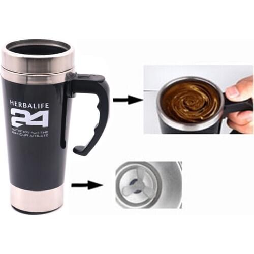 Black Color Herbalife Nutrition Shake Bottle 500ml Stainless Self Stirring Mug Auto Mixing Health Meal/Tea Coffee Mug Cups