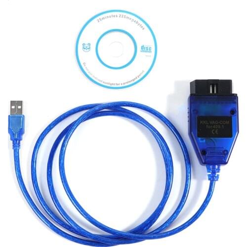 Black/Blue VAG-COM 409.1 Vag Com 409Com Vag 409.1 Kkl OBD2 USB Diagnostic Cable Scanner Interface for VW Audi Seat Volkswagen
