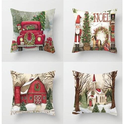 New Year 2022 Decor Linen Christmas Pillowcase Merry Christmas Decorations for Home Noel Natal Navidad 2021 Xmas Decoration