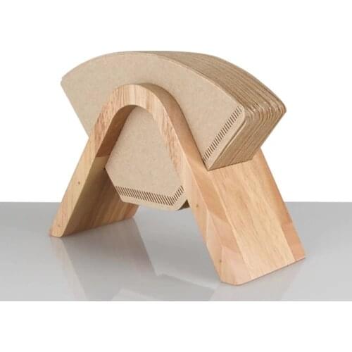 Wood Coffee Filter Rack Espresso Paper Storage Holder V60 Filter Paper Container Stand Barista Coffee Machine Storage Accessorie