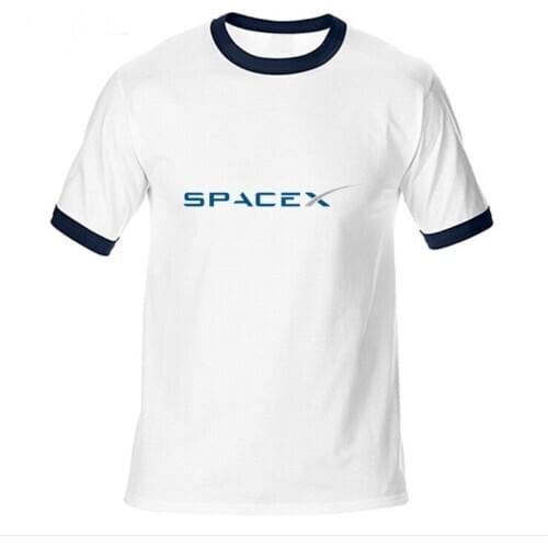 Men Space X Logo Mens T-shirt Popular Short Sleeve Boyfriend TShirt Simple Style Women Tee SCIENCE TShirt youth SpaceX T Shirts