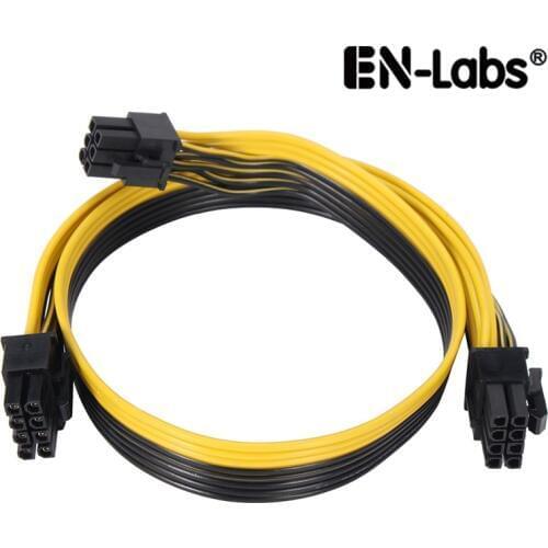 En-Labs PCIe 6pin to 8pin(6+2) Male to Male PCI-E Power Splitter Cable for GPU Power Supply Breakout Board Adapter for Mining