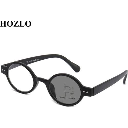 Photochromic Progressive Reading Sunglasses for Women Men Retro Oval Rivets shade Sun Look Near Far Presbyopic Glasses Magnifier