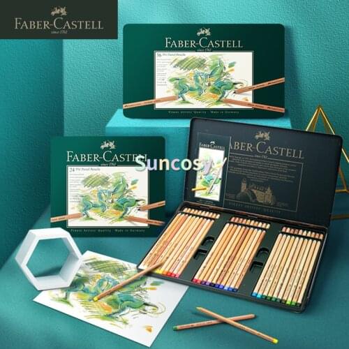 FABER CASTELL PITT Artist 12 24 36 60 Color Pastel Pencils Green Tin Box Packaging,high-quality Pastel Quality