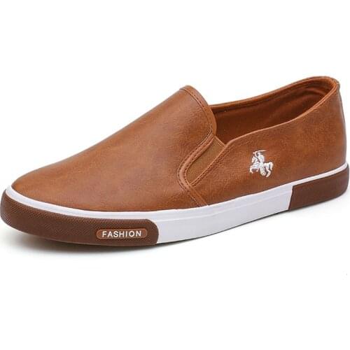 Casual Shoes Men Comfortable PU Leather Mens Loafers Handmade Design Flats Sneakers Men Slip on Lazy Driving Brand Men Shoes