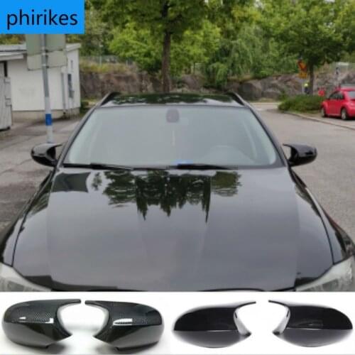 Mirror Cover E90 Carbon Fiber/ABS Car Rearview Mirror Cap Cover Direct Replace For BMW E90 E91 2008-11 E92 E93 2010-13 LCI