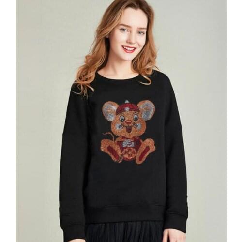 Best quality new Loose design Women Sweatshirts New Diamond stone top quality Casual Hoodies drop shipping