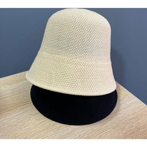 Fashion Women Straw Hat Summer Foldable Dome Bucket Hat Female Girls Breathable Fisherman Hats Travel Beach Sunscreen Cap