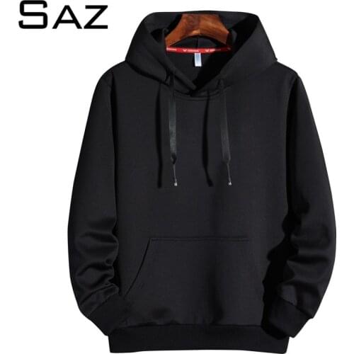 Saz Mens Casual The screw thread cuff Hoodies Streetwear Hoodie Sweatshirt Men Fashion Hip Hop hoodie pullover Hoody For Men