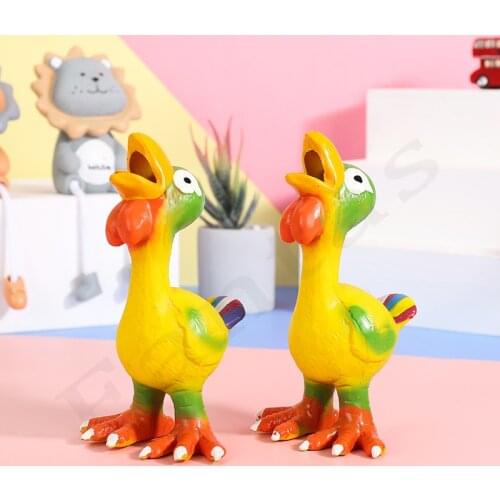 Wholesale Hot Style Pet Toy Latex Color Ostrich Strange Cry Vocal Chicken Puppy Squeak Toys Bite Molars Dog Toy
