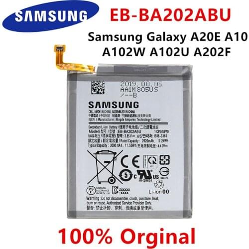 SAMSUNG Orginal EB-BA202ABU 3000mAh Battery For Samsung Galaxy A20e A10e A102W A102U A202F SM-A202F/DS SM-A202F Mobile phone
