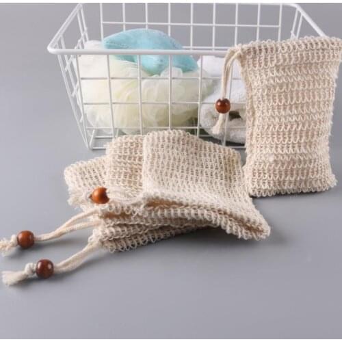 Bath Foaming Natural Bath Bag Sisal Shower Soap Bag Neatening Mesh Soap Saver Pouches SN395