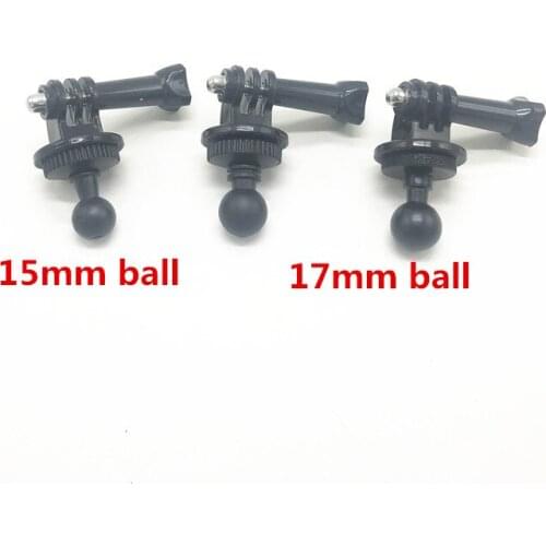 15mm 17mm Ball Head Converter to 1/4 Screw Head Ball Head Tripod Adapter Mount Thumb Screw for GoPro Hero Xiaomi Yi 4K Sjcam