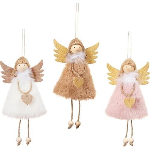 Hanging Angel/Snowman/Santa Claus Christmas Dolls Ornaments Christmas Tree Decorations for Home Elf Pendant Xmas Party Kids Gift