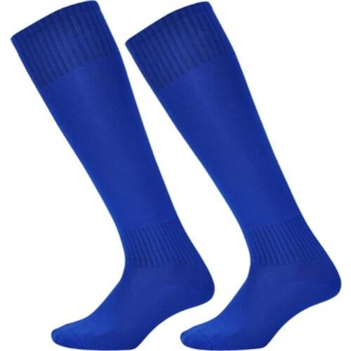 Dropshipping Solid Color Teenager Adult Football Soccer Training Men Sports High Tube Socks