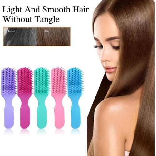 Violet Nine Claw Comb Plastic Hairdressing Detangling Hairbrush Teeth Comb Brush Massage Head Soft K3J4
