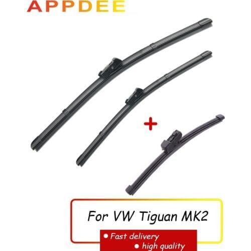 APPDEE Wiper LHD Front & Rear Wiper Blades Set For VW Tiguan MK2 2017 2018 2019 Windshield Windscreen 26"+21"+14"