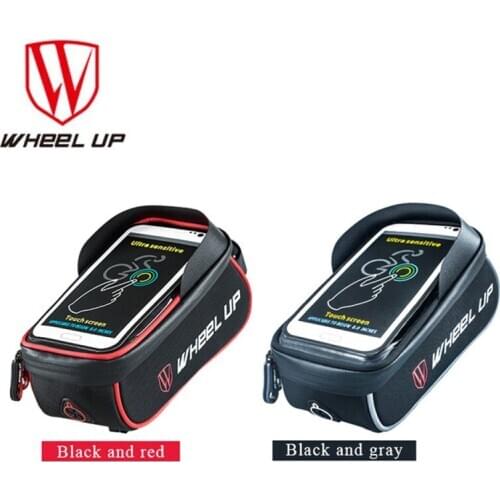 WHEEL UP Cycling Road Mountain Bike Rainproof Cellphone Bag Front Bicycle Frame Case Holder Bag Bike Touch Screen Bag 17*9.5*8cm