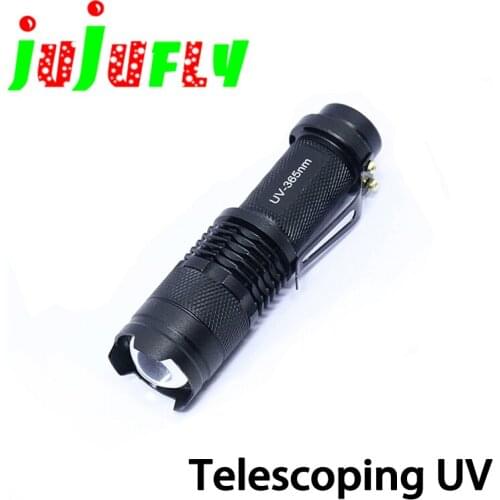Jujufly selected&tested fly tying 365nm powerful UV light telescoping focusable led UV lamp torch light fly tying tools