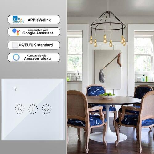 Smart Home WiFi Electrical Blinds Switch Touch Curtain Switch APP Voice Control by Alexa Echo for Mechanical Limit Blinds Motor