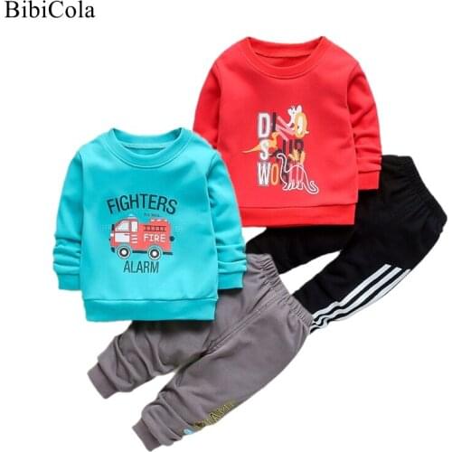 Spring Autumn Children Jogging Set Fashion One-neck Top+pants 2pcs Kids Trackset For 1-5Y Clothing