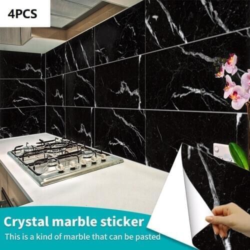 Waterproof Marble Tile Wall Sticker Wallpaper Self Adhesive 3D Vinyl Sticker Kitchen Bathroom Decor Cuisine наклейки на стену