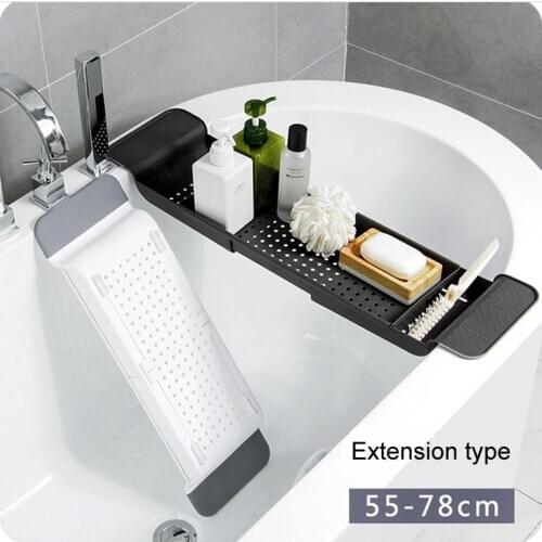 Retractable Bathtub Storage Rack Bath Tray Shelf Tub Multi-function Bathroom Tools Towel Storage shelf Kitchen Sink Drain Holder