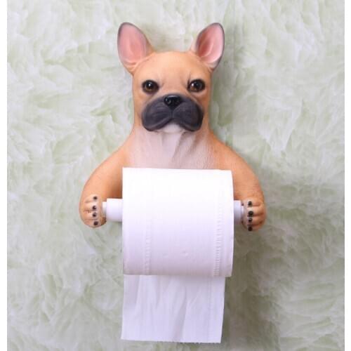 Animal Dog Tissue Box Wall Hanging Mounted Bathroom Soap Box Roll Paper Holder Toothbrush Canister