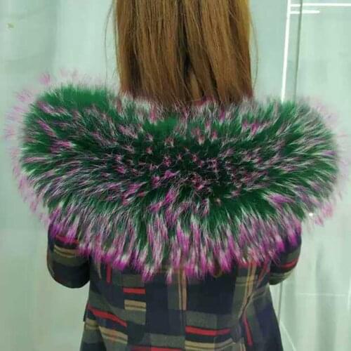 2020 winter new real super big raccoon colorful stars hair collar one hair three colors