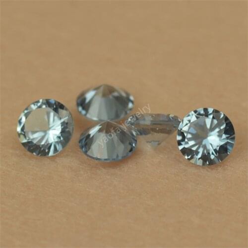 0.8~3.0mm 106# Light sea blue Color Spinel Gems Bead Round Shape Brilliant Cut Synthetic Spinel Blue Loose Stone For Wax setting