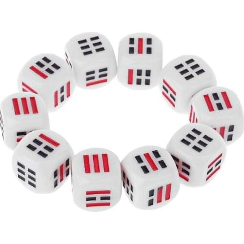 10Pcs D6 Dices For Easy Fortune-Telling Divination Dice Ba Gua Eight Trigrams Parts Accessory 16mm