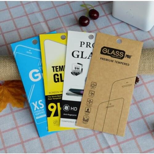 1000Pcs 4 Style Kraft Paper Glass Retail Packaging Box/Paper Box/white Box For 11 XR 7 6 6 plus Screen Protector Film SN3742