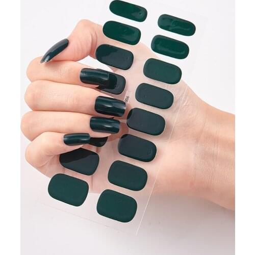 16 Tips/Sheet Pure Solid Color Fashion Nail Polish Minimalist Design Full Cover Nail Stickers Nail Polish Nail Accesoires