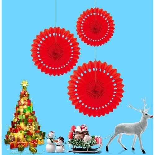 3pcs Christmas Paper Garland Banners Bunting Paper Decorations Creative Hollow Hanging Flower Paper Party Supplies DIY Craft