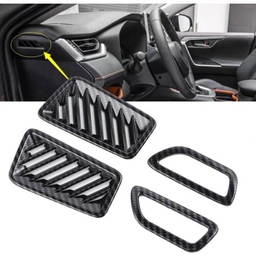 4pcs Car Interior Front Upper Air Vent Outlet Cover Trim Fit for Toyota RAV4 2019 ABS Material Air Vent Cover styling