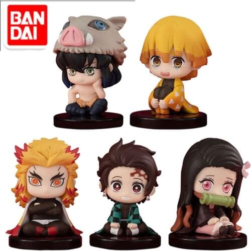 5cm BANDAI Anime characters Demon Slayer Kamado Tanjirou Rengoku Kyoujurou Kamado Nezuko Action PVC Collection Model Toy Anime F