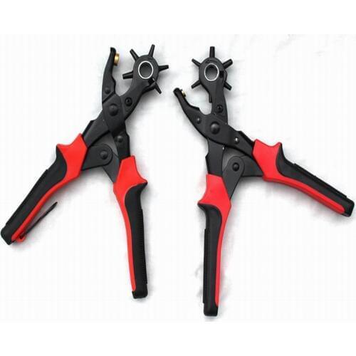 50PCS Brand New Leather Belt Hole Punch Plier 6 Size Head revolves for DIY Hand Made