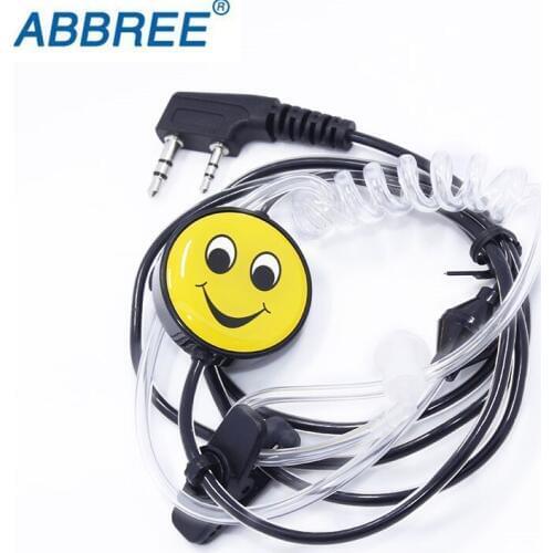 ABBREE Smile Face Headset PTT Air Acoustic Tube Earpiece For BaoFeng UV-5R BF-888S BF-UVB3 PLus Two way radio Walkie Talkie