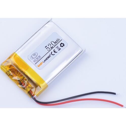652535 3.7V 520mAh Rechargeable li Polymer Li-ion Battery For mp3 mp4 gps PDA speaker DVR small toys smart watch 652435