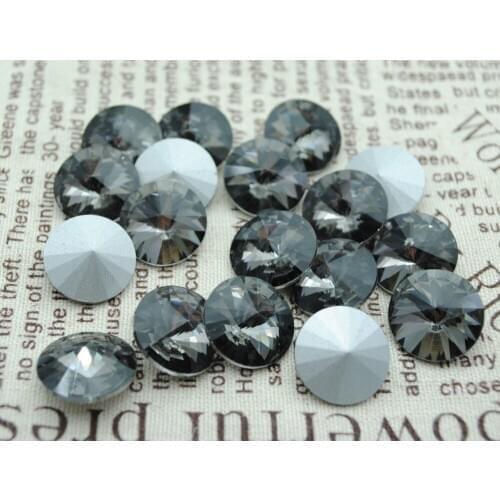 Free Shipping! 100pcs/Lot, 8mm~20mm Black Diamond Color Chinese Top Quality Crystal Rivoli Glass Point Back Fancy Fancy Stones
