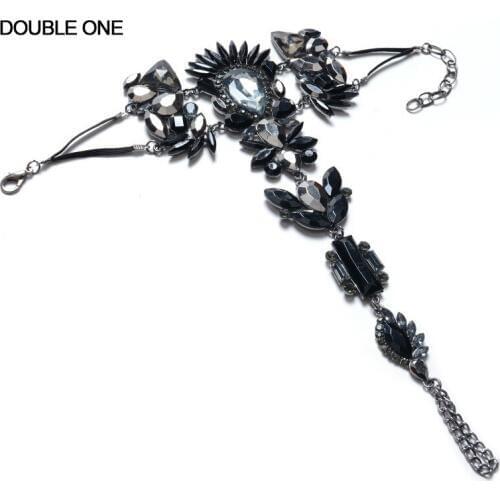 DOUBLE ONE Long Summer Vacation Women Anklets Bracelet Sandal Sexy Leg Chain Women Boho Crystal Anklet Statement Jewelry