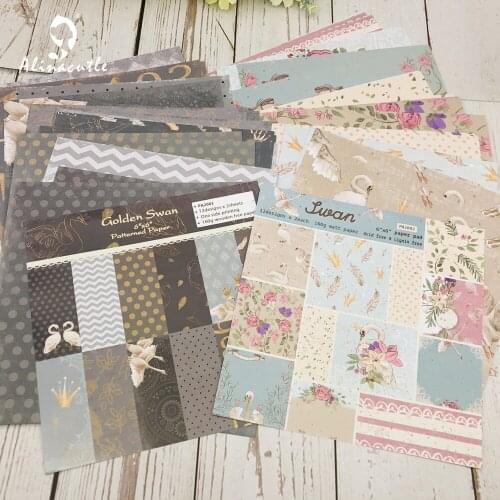 48 Sheets 6"X6" Swan Patterned Paper Pad Scrapbooking Handmade Craft Background Alinacraft