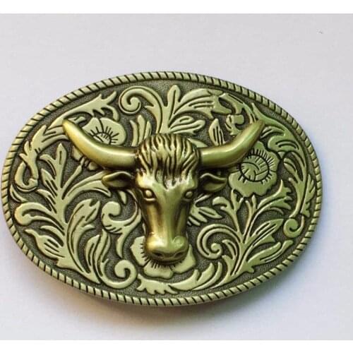 Floral 3D Flower Bull Western Belt Buckle SW-BY510 brand new condition with continous stock