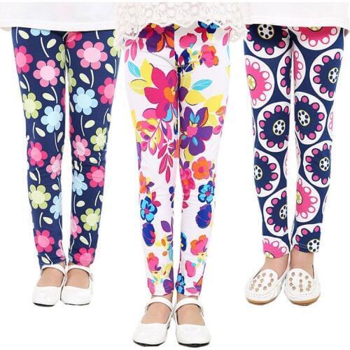 Girls Leggings for Children Flower Printing Leggings Girls Pants Baby Girls Milk Silk Dress Leggings for Kids Baby Clothes 2-13Y