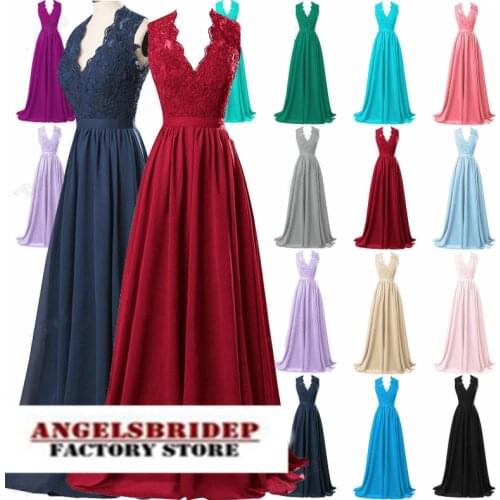 Angelsbridep Long Chiffon Evening Dresses 2021 Charming Appliques With Sash Abiti Da Cerimonia Lace-up Back Vestidos Formales