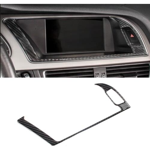 For Audi A4 B8 2009 2010 2011 2012 2013 2014 2015 Carbon Fiber Center GPS Navigator Outer Frame Trim Cover