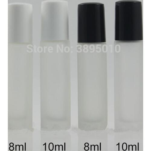 8ml 10ml Frosted Glass Cosmetic Bottle Portable Roll-on Bottles Essential oil Perfume Container Steel/glass Roller Ball F1124
