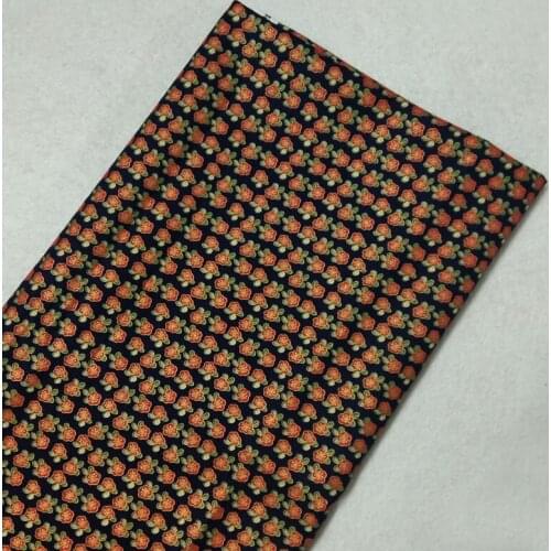 Gold Stamping All-over Green Leaf Red Flower Printed Cotton Fabric 50x105cm Floral Fabric Patchwork for Cloth Dress Home Decor